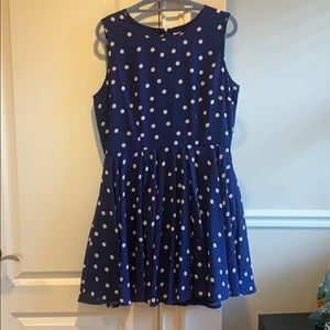 Navy blue polkadot dress